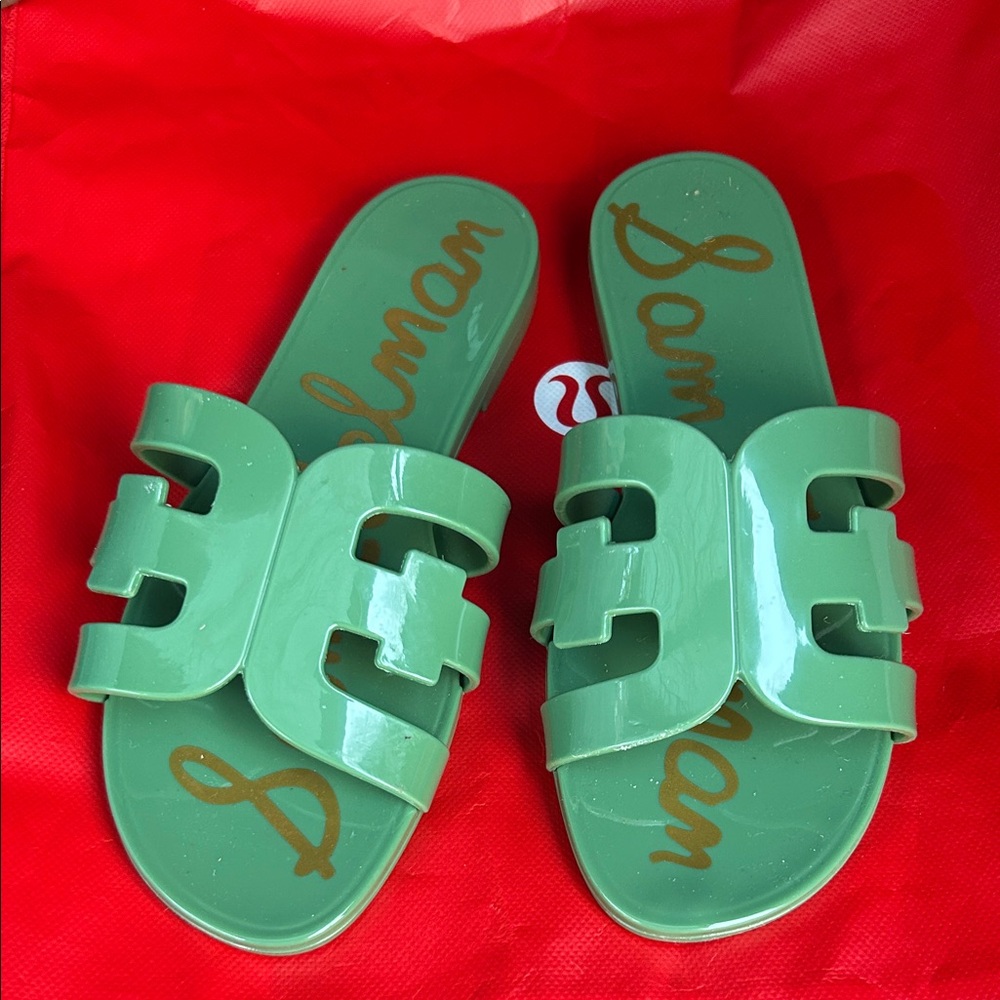 Sam Edelman Olive Green Slide Sandals
